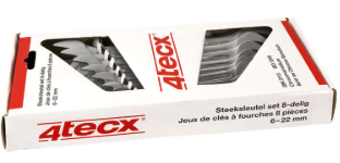4tecx 8-piece open-end wrench set (6-22mm)